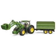 Bruder Mezzo Agricolo John Deere Trattore con Rimorchio 1:16