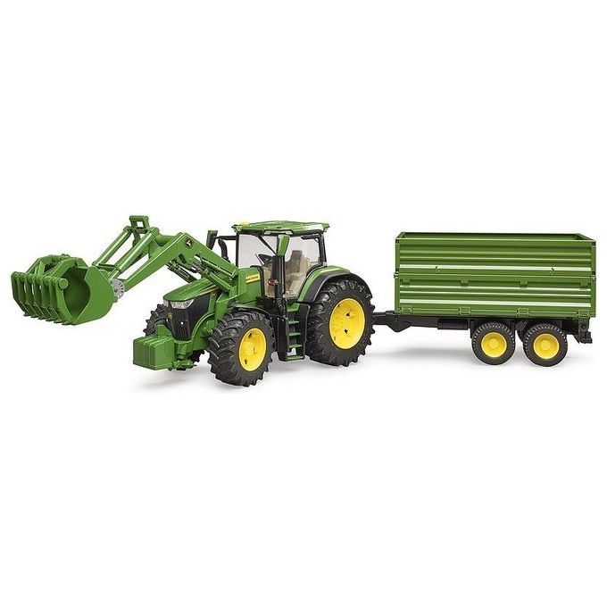 Bruder Mezzo Agricolo John Deere Trattore con Rimorchio 1:16