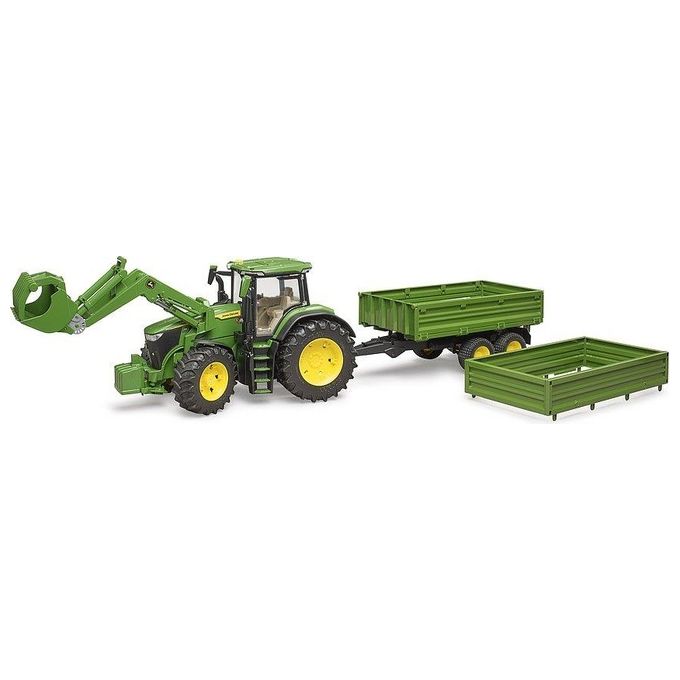 Bruder Mezzo Agricolo John Deere Trattore con Rimorchio 1:16