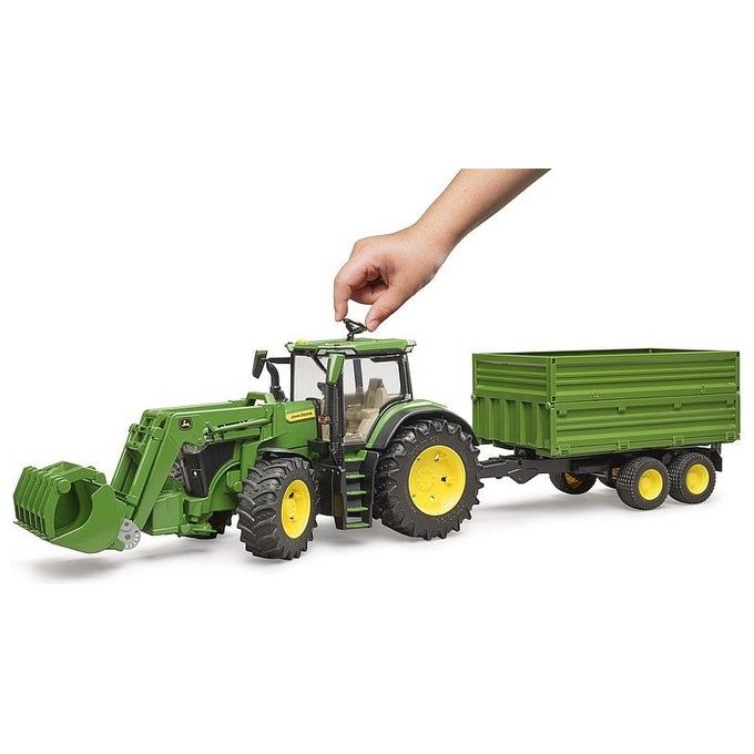 Bruder Mezzo Agricolo John Deere Trattore con Rimorchio 1:16