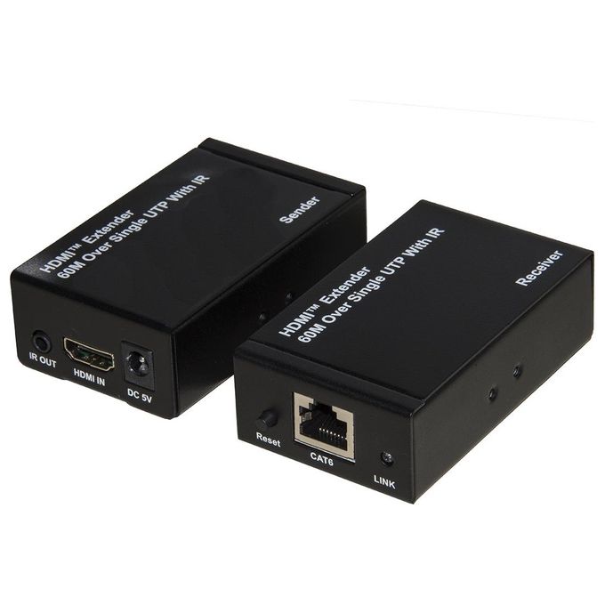 Link Estensore Hdmi Fino A 60 Metri 1080p con Comando Infrarossi Alimentazione del Ricvitore Poc