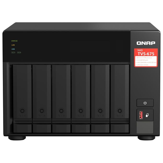 Qnap TVS-675 Nas Tower Collegamento Ethernet Lan Nero Kx-u6580