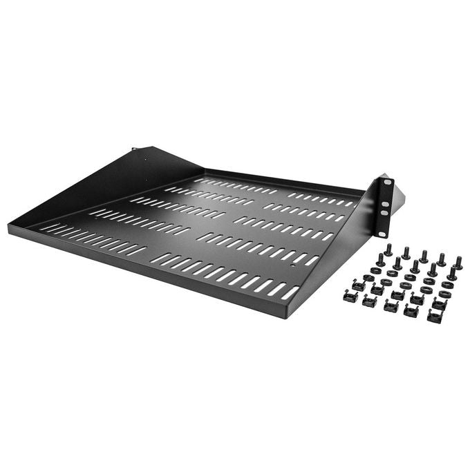 StarTech.com Mensola Rack 19'' 2U Ripiano Ventilato per Server Rack 19 Pollici a Sbalzo 50cm Nero