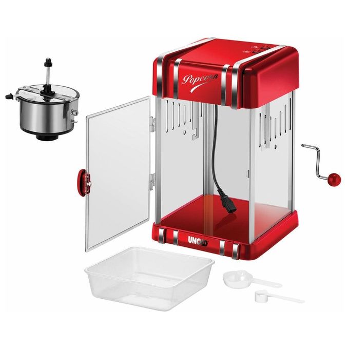 Unold Retro Macchina per Popcorn Rosso-Argento 300W