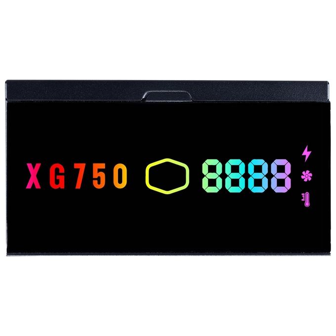 Cooler Master Alimentatore XG750 PLUS PLATINUM 750W 80 Plus Platinum Active PFC 135mm Fan Full Modular ARGB Display Panel
