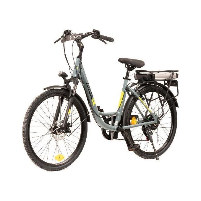 Nilox, E-Bike X7 f, Trekking Bike con Pedalata Assistita, 80 km di Autonomia, Fino a 25 km-h, Motore Bafang 36 V 250 W, Batteria al Litio LG da 36 V- 12.8 Ah, Copertoni Semi Tassellati 26'' x 1.75