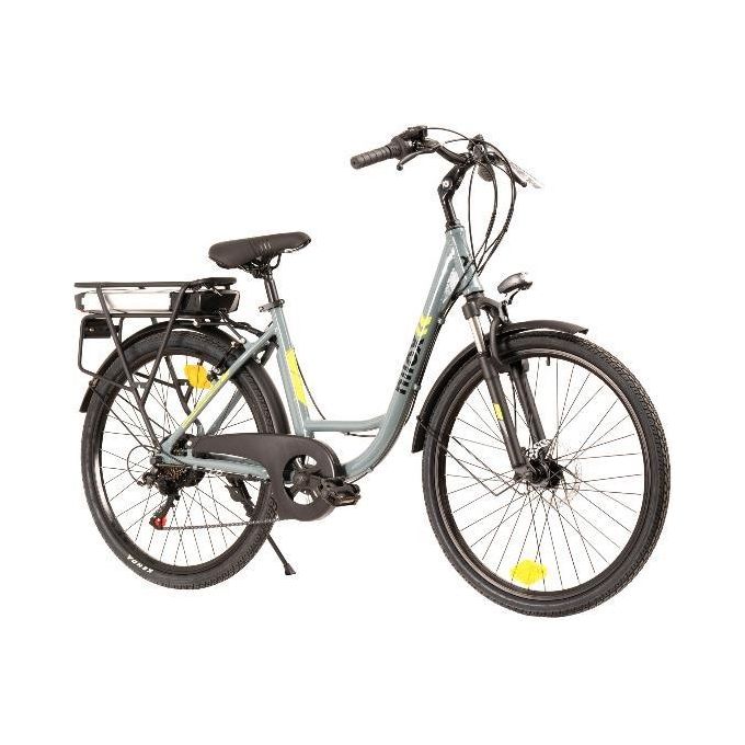 Nilox, E-Bike X7 f, Trekking Bike con Pedalata Assistita, 80 km di Autonomia, Fino a 25 km-h, Motore Bafang 36 V 250 W, Batteria al Litio LG da 36 V- 12.8 Ah, Copertoni Semi Tassellati 26'' x 1.75