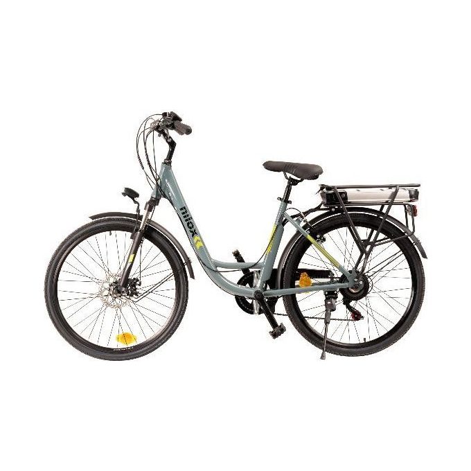 Nilox, E-Bike X7 f, Trekking Bike con Pedalata Assistita, 80 km di Autonomia, Fino a 25 km-h, Motore Bafang 36 V 250 W, Batteria al Litio LG da 36 V- 12.8 Ah, Copertoni Semi Tassellati 26'' x 1.75