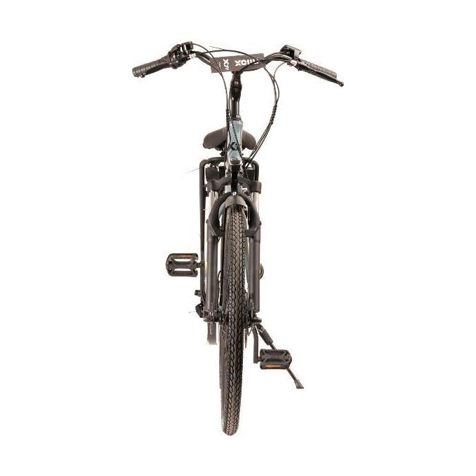 Nilox, E-Bike X7 f, Trekking Bike con Pedalata Assistita, 80 km di Autonomia, Fino a 25 km-h, Motore Bafang 36 V 250 W, Batteria al Litio LG da 36 V- 12.8 Ah, Copertoni Semi Tassellati 26'' x 1.75