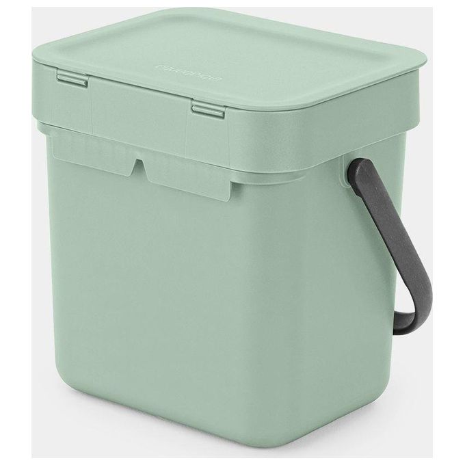 Brabantia Sort e Go Contenitore per Rifiuti Verde Giada 3 Litri
