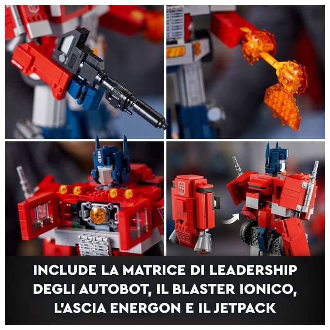 LEGO Icons Optimus Prime, Modellino da Costruire 2 in 1 del Leader dei Transformers, Set da Collezione per Adulti, 10302