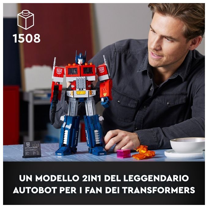 LEGO Icons Optimus Prime, Modellino da Costruire 2 in 1 del Leader dei Transformers, Set da Collezione per Adulti, 10302