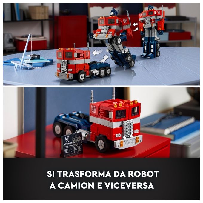 LEGO Icons Optimus Prime, Modellino da Costruire 2 in 1 del Leader dei Transformers, Set da Collezione per Adulti, 10302