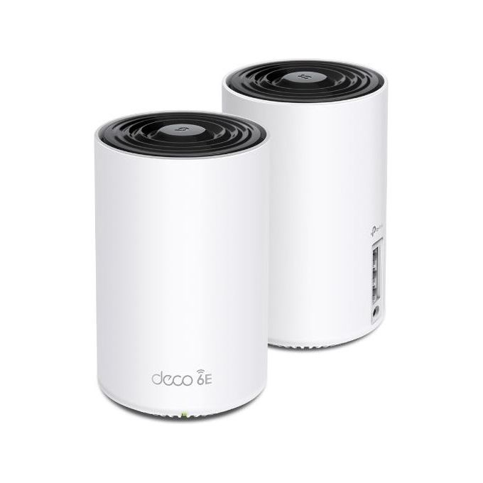 TP Link Deco XE75(2-pack) Mesh Router AXE5400 Wi-Fi 6E Tri-Band Sistema Mesh per Tutta la Casa Porta Gigabit 6 GHz AI-Driven Mesh HomeShield MU-MIMO 2 Pezzi con Copertura Fino a 500㎡