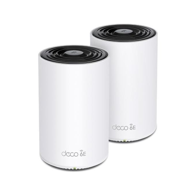 TP Link Deco XE75(2-pack) Mesh Router AXE5400 Wi-Fi 6E Tri-Band Sistema Mesh per Tutta la Casa Porta Gigabit 6 GHz AI-Driven Mesh HomeShield MU-MIMO 2 Pezzi con Copertura Fino a 500㎡