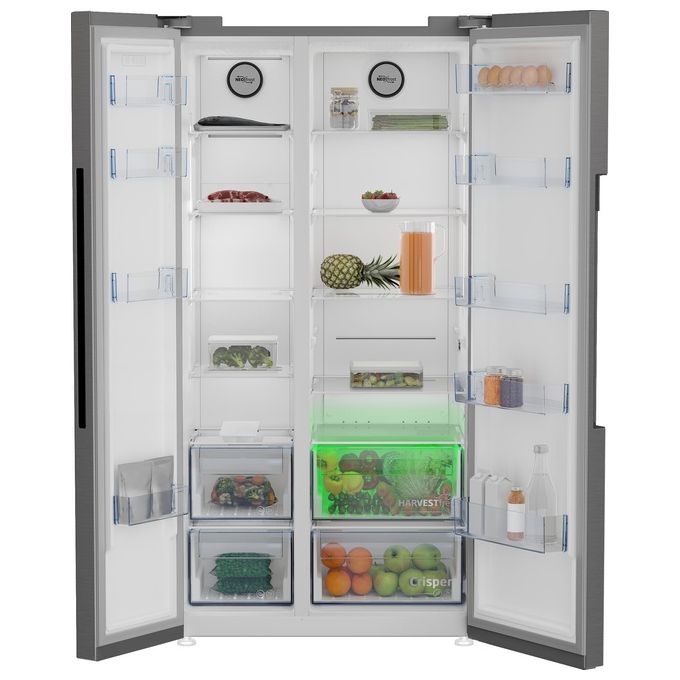 BEKO GN1603140XBN Frigorifero Side-by-Side Libera Installazione 580 Litri Classe Energetica E Acciaio Inossidabile