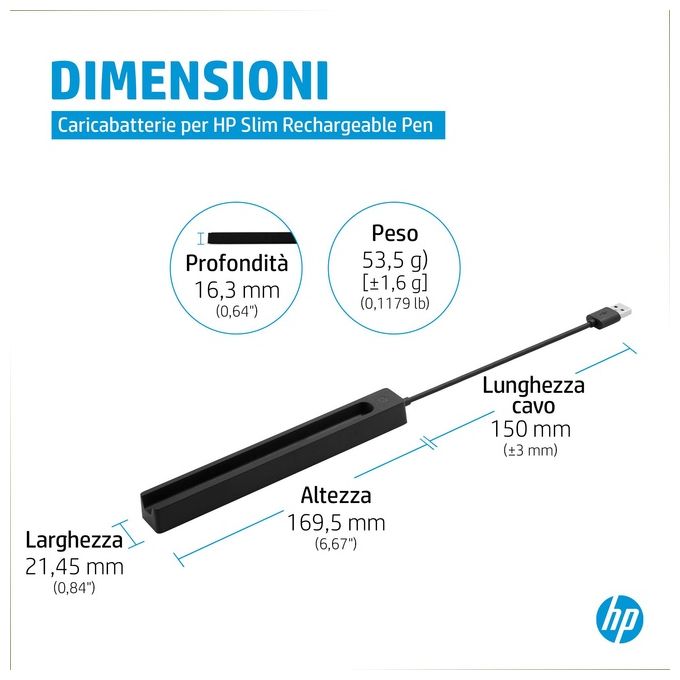 [ComeNuovo] HP Caricabatterie Penna Ricaricabile Slim