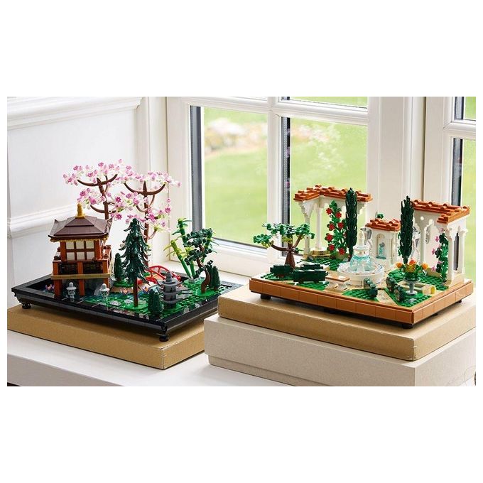 LEGO Icons 10359 - Giardino con Fontana, Set da Costruzione Decorativo 1302 Pezzi, Fontana a 2 Livelli, Pergolati Fioriti, Moduli Personalizzabili, Eta' 18+