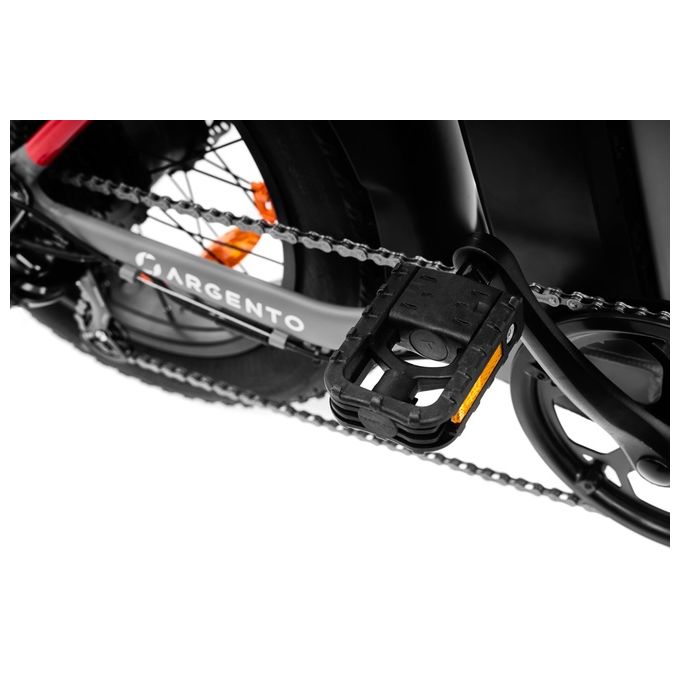 Argento Mini Max Foldable E-Bike Fatbike Pieghevole Red Black