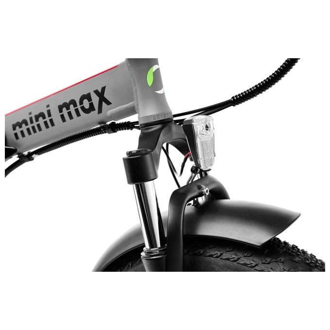 Argento Mini Max Foldable E-Bike Fatbike Pieghevole Red Black