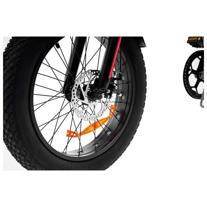 Argento Mini Max Foldable E-Bike Fatbike Pieghevole Red Black