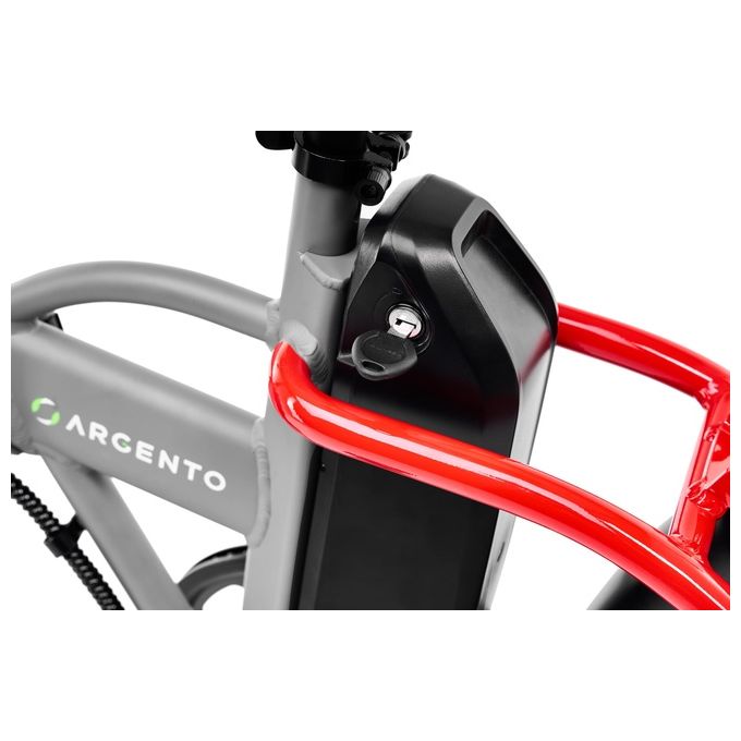 Argento Mini Max Foldable E-Bike Fatbike Pieghevole Red Black