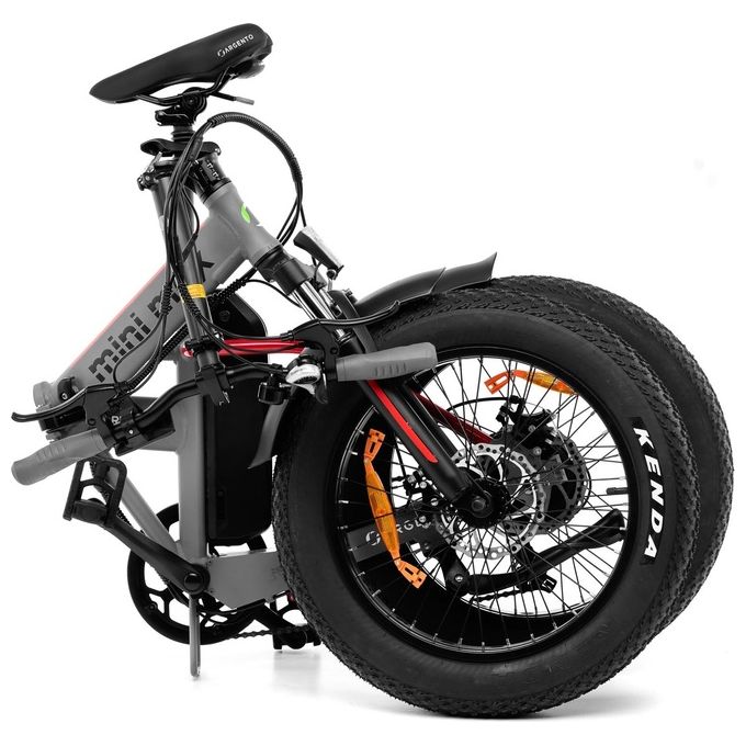 Argento Mini Max Foldable E-Bike Fatbike Pieghevole Red Black