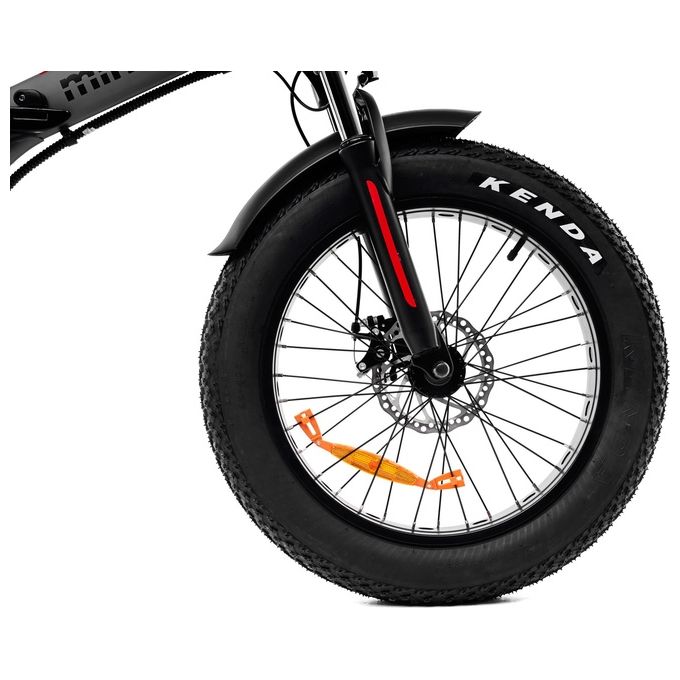 Argento Mini Max Foldable E-Bike Fatbike Pieghevole Red Black