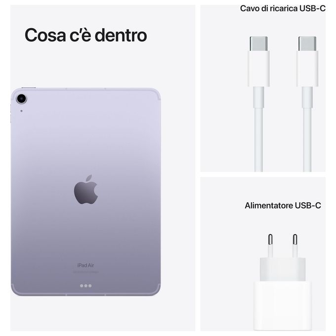Apple iPad Air 256Gb 10.9'' Wi-Fi + Cellular 5ª Generazione Viola