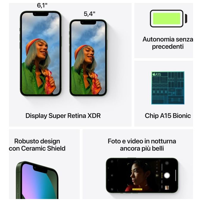 Apple iPhone 13 128Gb 6.1'' Verde Italia