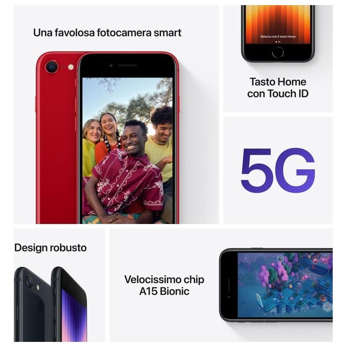 Apple iPhone SE 128Gb 4.7'' Mezzanotte Italia
