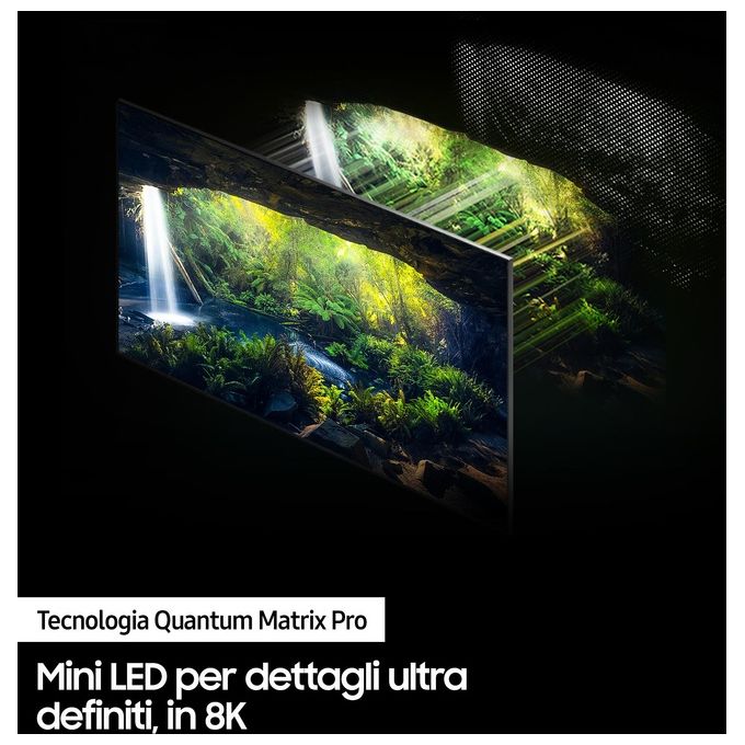 Samsung QE75QN800BTXZT Neo QLED 8K Smart TV 75'' Mini LED Quantum Matrix Pro Processore Neural Quantum 8K Dolby Atmos colore Acciaio Inossidabile