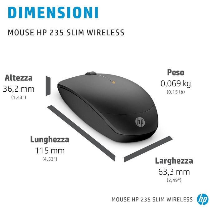 HP 235 Slim Wireless Mouse Kenting Plus