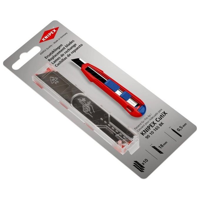 Knipex 90 10 165 E02 CutiX Lame di Ricambio per Taglierina Universale Acciaio Inox 119 mm 10 pz colore Acciaio inox