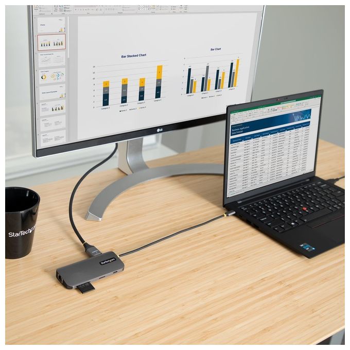 Startech.com Adattatore Multiporta Usb-C Hdmi 4k 60hz Hub Usb-A 5gbps a 3 Porte