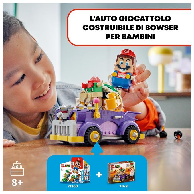 LEGO Super Mario 71431 Pack di Espansione Il Bolide di Bowser, Giochi Bambini 8+ Anni con Personaggio e Macchina Giocattolo
