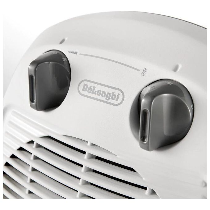 De Longhi Hva 3220 Termoventilatore Verticale Silenzioso 2 Manopole 2 Potenze Protezione Antigoccia Termostato Maniglia Bianco