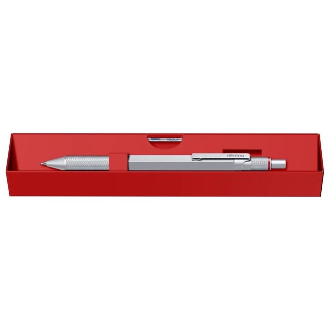 Rotring 600 Multipen 3in1 Matita Punta Fine Penna a Sfera Argento