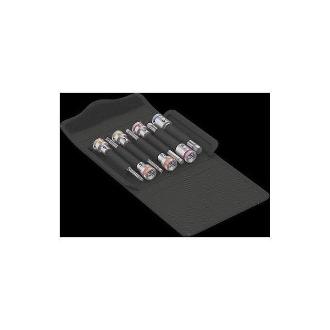 Wera Bicycle Set 8 KIT_ di 7 pezzi di inserti con azionamento da 3-8 per applicazioni in bicicletta con zigrinatura per migliore presa
