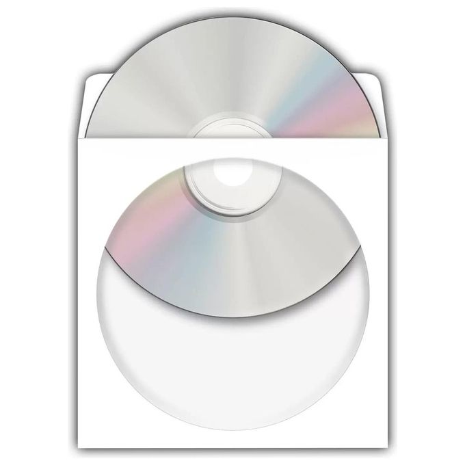 Herma CD-DVD Custodia 124x124mm Bianca 100 Pezzi Autoadesivo