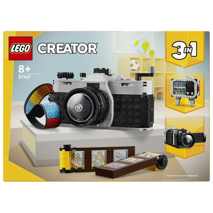 LEGO Creator 31147 3in1 Fotocamera Retro 31147-LEGO Giochi per Bambini 8+ Anni Macchina Fotografica Trasformabile in Videcamera o TV