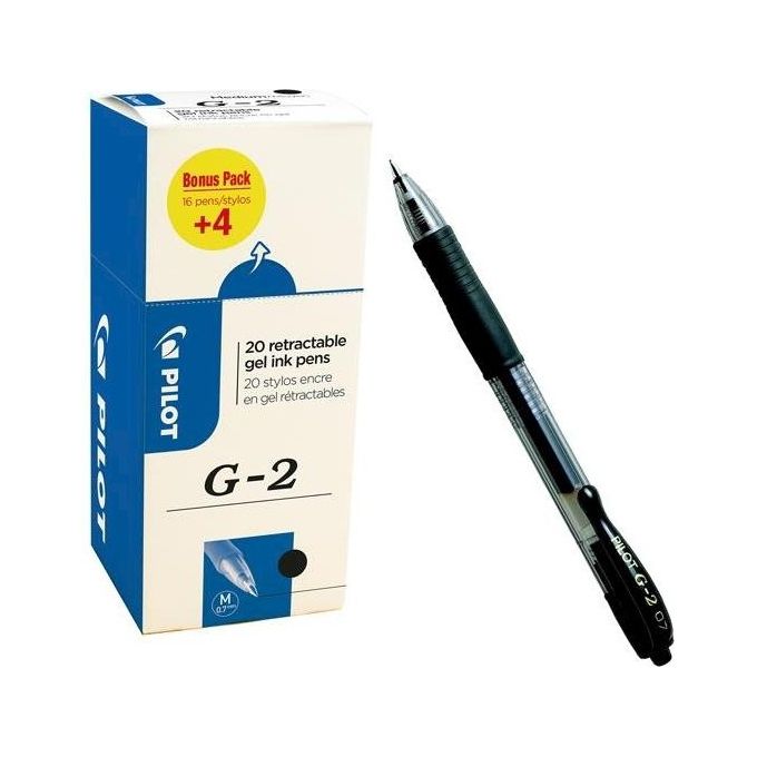 Pilot G207 Penna a Rullo in Gel Confezione da 20 Nero