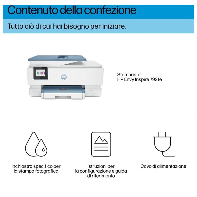 HP ENVY 7921e Stampante Getto Termico d'Inchiostro A4 4800x1200 DPI 15ppm Wi-Fi