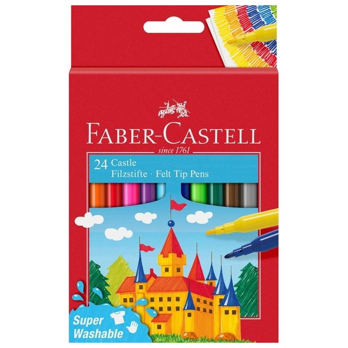 Faber Castell Confezione 24 Pennarelli Castello Punta Fine