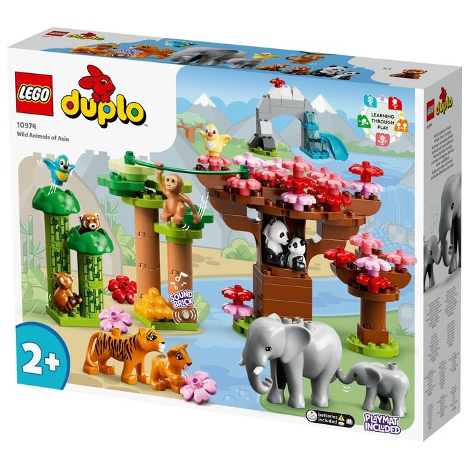 LEGO Duplo Animali dell'Asia Giochi Educativi per Bambini con 11 Figure di Animali e Mattoncino con Suoni Realistici