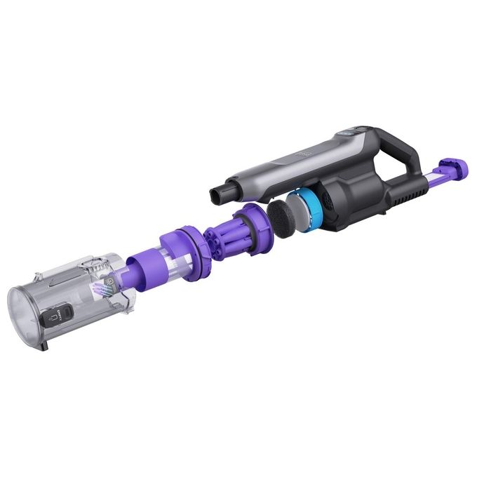 Black+Decker Scopa Ricaricabile 21.6V fino a 35 Minuti 100W 2 Turbo Spazzole Laterali
