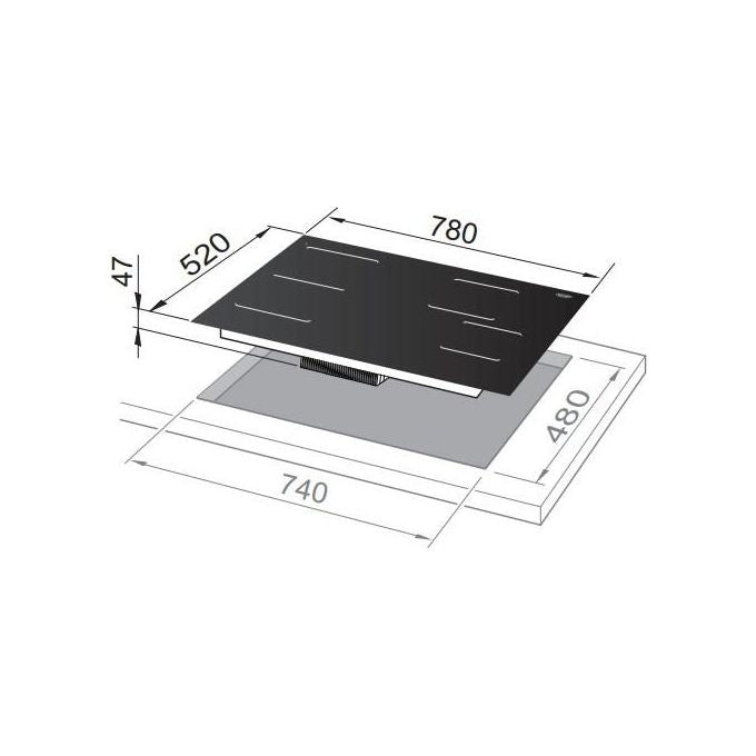 De Longhi SLI 804 Linea Life Piano Cottura Induzione 4 Fuochi da Incasso 80 cm in Vetroceramica colore Nero