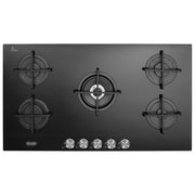 De Longhi NSL590NC Piano Cottura da Incasso 90 cm 5 Fuochi Gas Vetro Nero Life