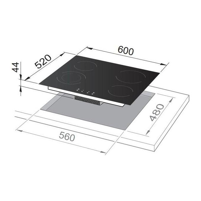 De Longhi DPVC61FK Piano Cottura in Vetroceramica 4 Zone Superficie antigraffio 60cm Nero