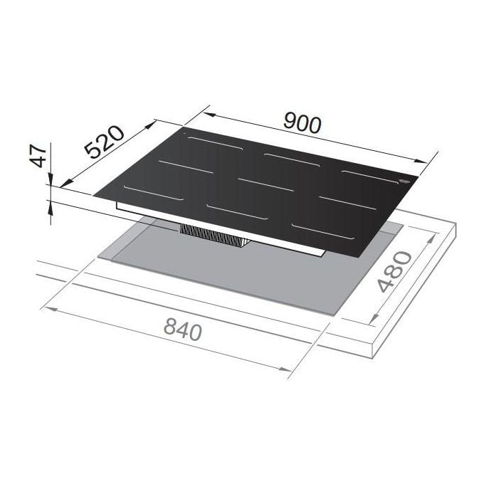 DeLonghi SLI 906 Piano Cottura ad Induzione Vetroceramica 6 Zone di cui 3 Zone Full Bridge Touch Control Funzione chef cook e Melting Automatic easy start 90cm Nero